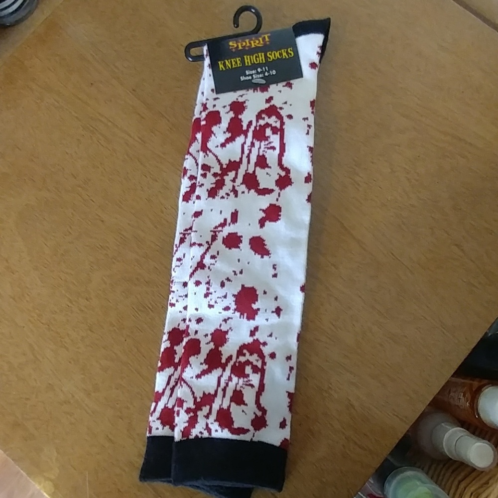 Spooky blood splatter socks